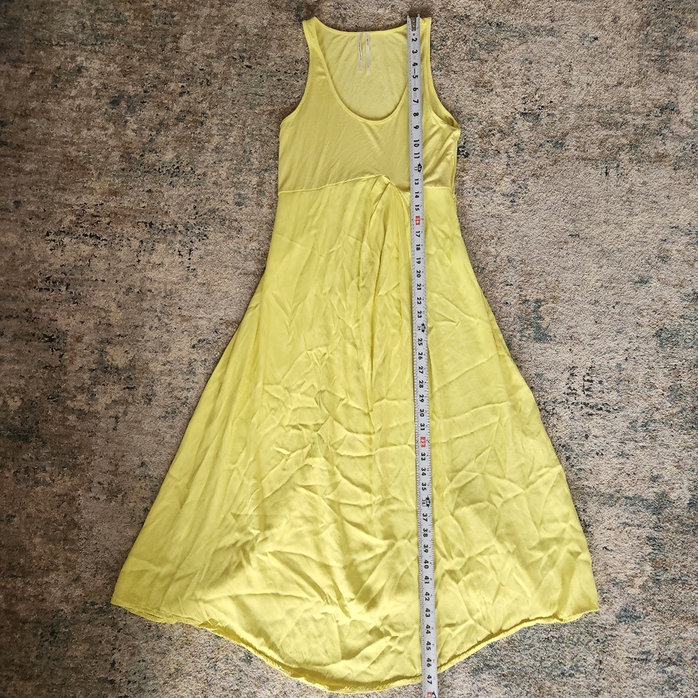 Anthro Yellow Midi Dress Small | Flowy Boho Sundress Tank Empire Waist S